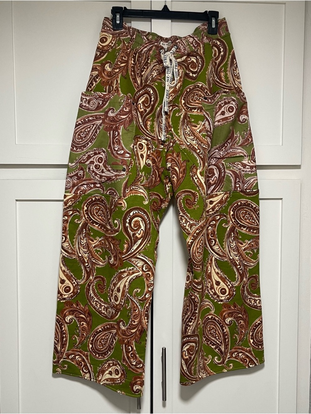 NWT Free People We the Free Jet Set Knit Pull On Pants in Green Combo $168 - Picture 4 of 11